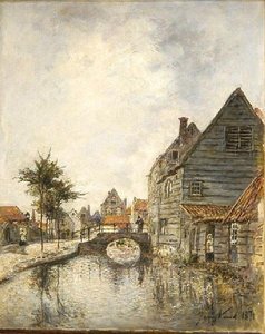 Canal Intérieur De La Ville De Dordrecht — Johan Barthold Jongkind