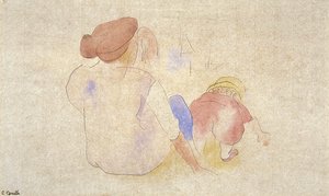 Woman With Child In Red Suit — Charles Demuth