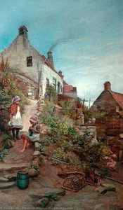 Two Girls At A Cottage — William Gilbert Foster