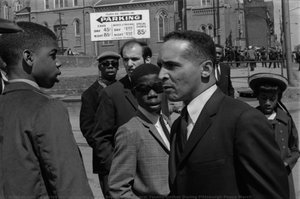 Byrd Brown And Several Youths Gather During Pittsburgh Peace March — Charles Martin Hardie, Documentary Photography