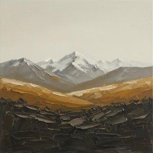 Monolito De Ocre Y Sombra: Un Monumento Singular A La Silenciosa Soledad Alpina — Laurent Roche, Minimalismo Suave