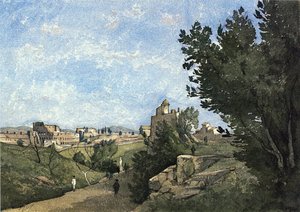 View Of Villa D'este — Henri-joseph Harpignies, Impressionism