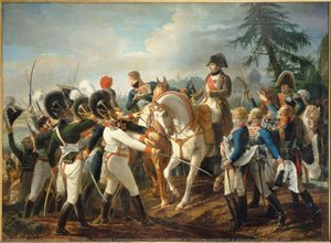 Napoléon harangue les troupes bavaroises et wurtembourgeoises à Abensberg, 20 avril 1809