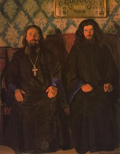 Priest And Deacon — Boris Mikhailovich Kustodiev, Russian Realism