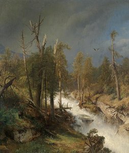Waterfall In The Mountains — Herman Herzog