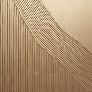 Monolithic Rhythms In Champagne Gold: A Sculptural Study Of Serene Textural Depth — David Moreau, Plaster & Texture Art