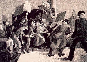 Trouble On The Picket Line — Thomas Hart Benton, Regionalism