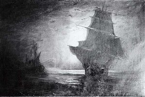 Three Sailing Ships, (painting) — Albert Pinkham Ryder