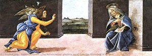 La Anunciación, Tabla Predela Del Altar Mayor De San Marcos — Sandro Botticelli, Early Renaissance