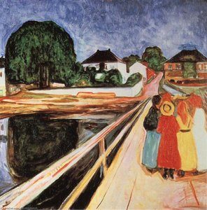 Girls On A Bridge — Edvard Munch, Expressionism