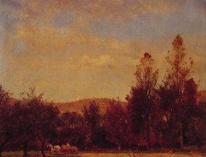 Gathering The Buckwheat — Thomas Worthington Whittredge, Hudson River School