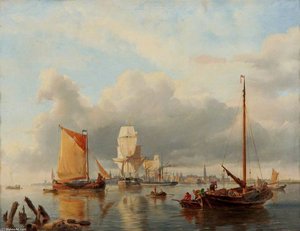 View On The Scheldt — Hermanus Koekkoek (the Elder)