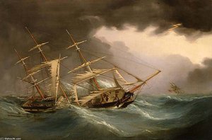 Lord Ashburton Being Driven By The Gale
