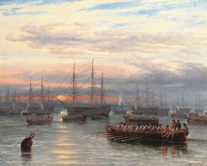 Sunrise In The Baltic Off Cronstadt — John Wilson Carmichael
