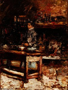 Madame Dufour In Her Kitchen — Adolphe Joseph Thomas Monticelli