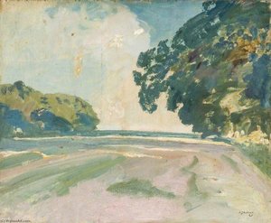 Trees By A Field — Sir Alfred James Munnings, Impressionism