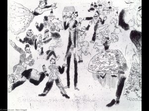 Banquet Degenerates Into Brawl — Marc Chagall, Expressionismus