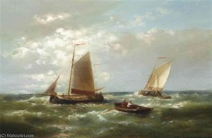Shipping In A Stiff Breeze On The Scheldt — Abraham Hulk Senior