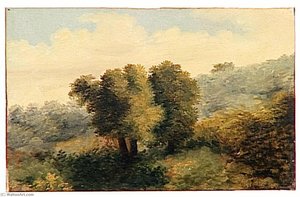 Environs Du Lac De Nemi Les Trois Arbres — Pierre De Valenciennes