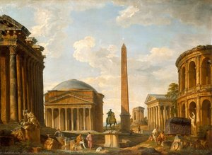 Römische Capriccio: Das Pantheon Und Andere Monumente — Giovanni Paolo Pannini