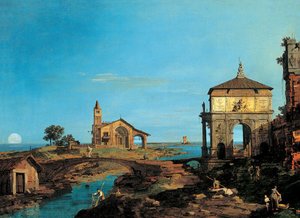 An Island In The Lagoon With A Gateway And A Church — Canaletto