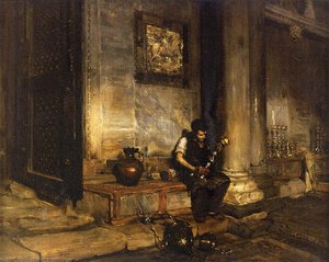 Interior Of The Baptistry At St. Mark's — William Merritt Chase, Impressionist Painting