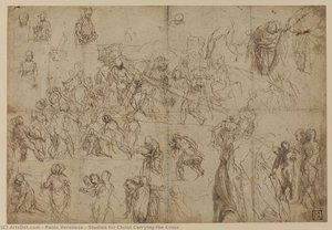Studies For Christ Carrying The Cross — Paolo Veronese, Baroque Mannerism
