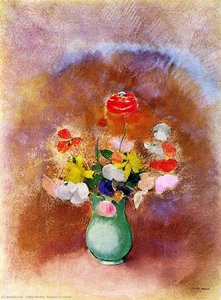 Poppies In A Vase — Odilon Redon, Naive Symbolism