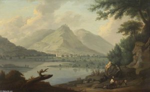 View Of Grasmere And Helm Crag From Penny Rock — Joseph Farington