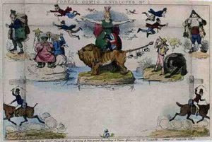 Caricature Of The Mulready Envelope — John Leech