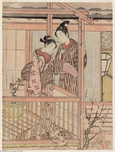 Couple On A Drying Platform — Suzuki Harunobu
