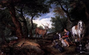 The Vision Of St Hubert — Jan Brueghel The Elder