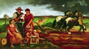 The Armistice Letter (mural Study, Beaver Falls, Pennsylvania Post Office) — Eugene Higgins