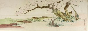 Pheasants Under Cherry Tree — Katsushika Hokusai
