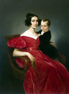Ritratto Della Contessa Teresa Zumali Marsili Con Il Figlio Giuseppe — Francesco Hayez