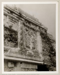 [carved Stone Figure, Nunnery Quadrangle, Uxmal] — Octavio Medellín, Archaeological Documentation