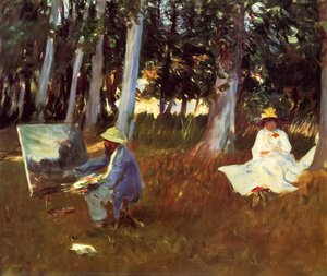 Claude Monet Painting By The Edge Of A Wood — John Singer Sargent, Impressionism