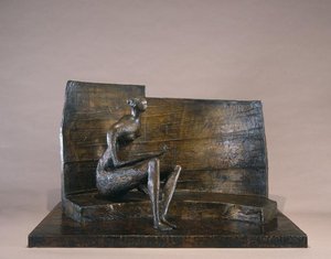 Seated Figure Against Curved Wall — Henry Moore