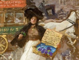 Blumenmädchen, Veilchen — Sir Alfred James Munnings