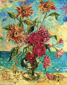 Flowers And Sea Shells On A Beach — David Davidovich Burliuk