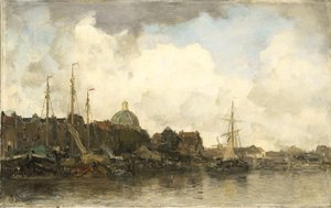 Stadsgezicht Met Koepelkerk — Jacob Henricus Maris