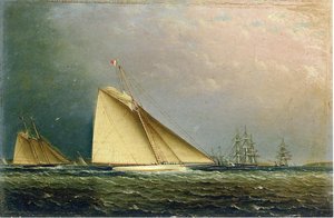 'puritan' Racing Off Of Staten Island — James Edward Buttersworth