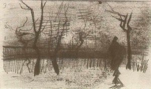 Parsonage Garden At Dusk — Vincent Willem Van Gogh, Post-impressionism