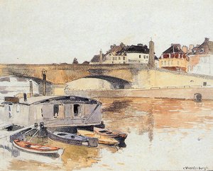 Bridge Over River — Cornelis Vreedenburgh