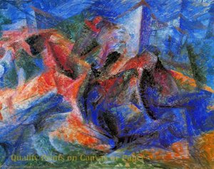 Caballo+jinete+casas — Umberto Boccioni