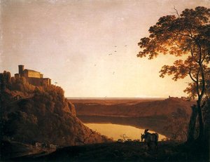 Lake Nemi At Sunset — Joseph Wright Of Derby