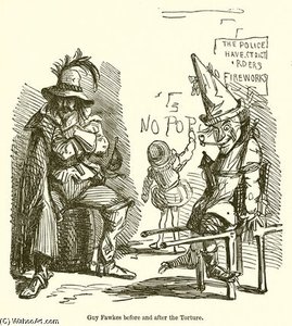 Guy Fawkes Before And After The Torture — John Leech