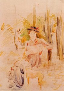 Girl With Greyhound — Berthe Morisot, Impressionism