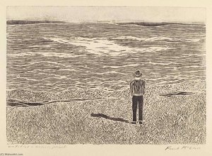 Untitled (lone Figure On Beach) — Frank Mcclure