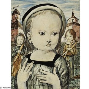 Petite Fille Aux Clochers — Léonard Tsuguharu Foujita
